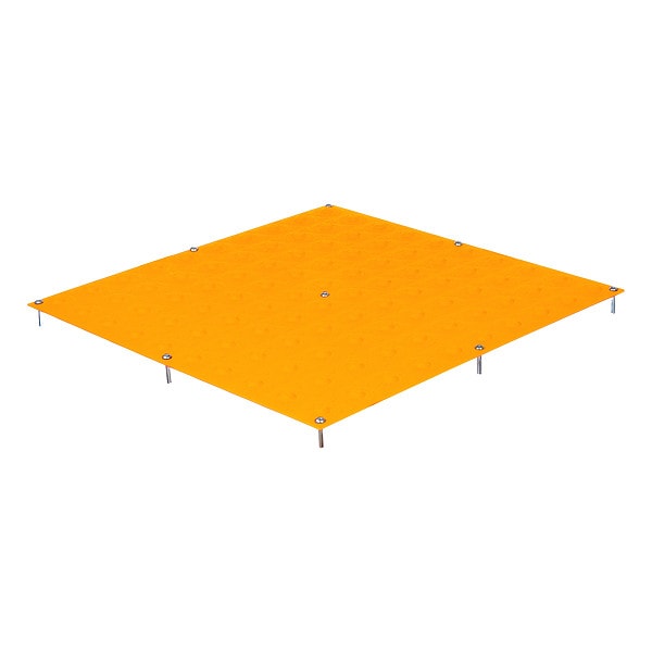 Tuftile Detectable Warning Tile Steel Yellow, 48 in W x 24 in L, 1/16 in Thick - GV244816-UM-YEL-1