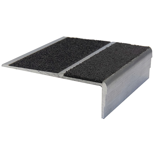 Stairmaster Stair Nosing Extruded Aluminum Black, 60 in W x 1/8 in Thick - 333FT5