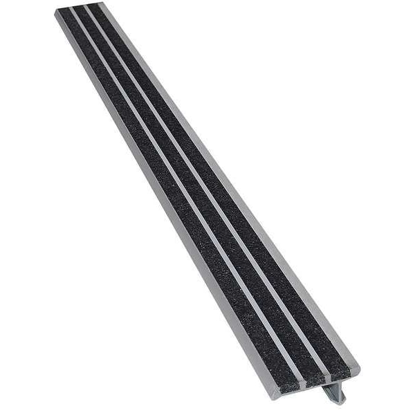 Wooster Products Stair Nosing Extruded Aluminum Black, 48 in W x 1/4" Thick - 121BFBLA4