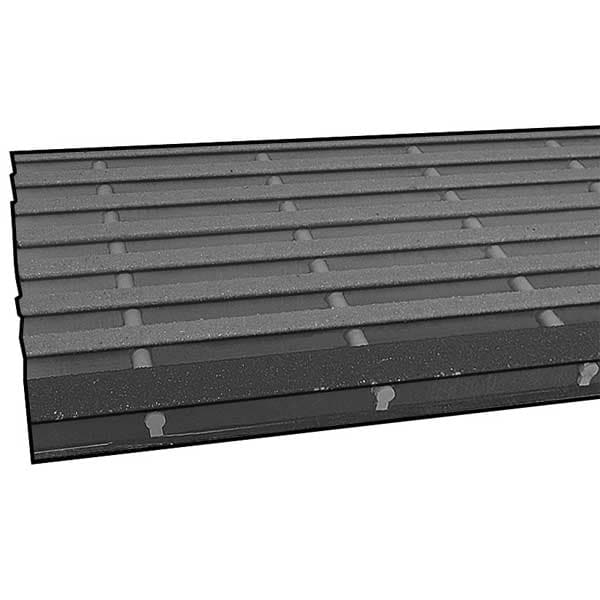 Fibergrate Fiberglass Bar Stair Tread Fiberglass Yellow With Black Nosing, 3 ft W x 1 1/2 in Thick - 350897.04