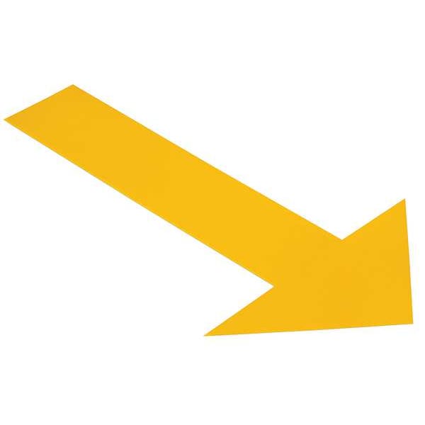 Mighty Line Arrow Tape Floor Marking Vinyl Yellow, 6" W x 10" L, 50 mil Thick - ARROW10Y