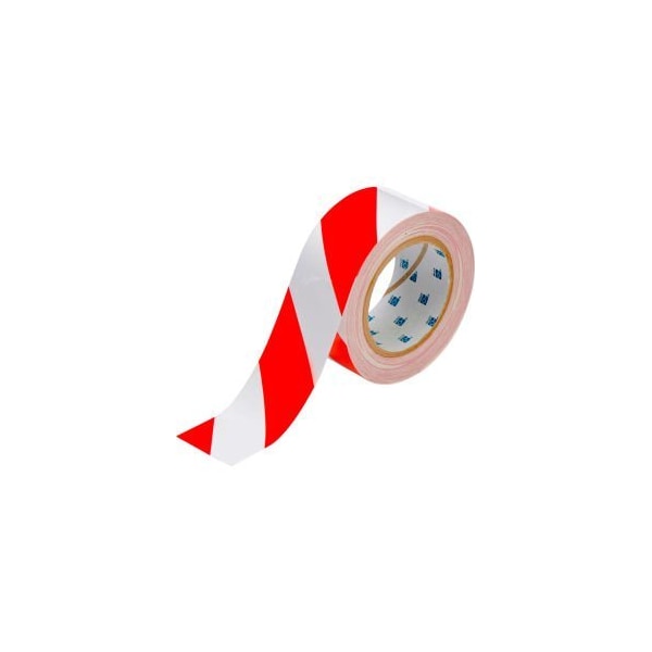 Brady Brady 104318 ToughStripe Floor Marking Tape, 2 W X 100'L, RedWhite - 104318