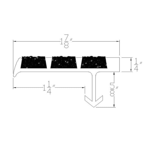 Supergrit 1 7/8" Stair Nosing 3'0" Black Surehold Anchors - 121BF-BLA3