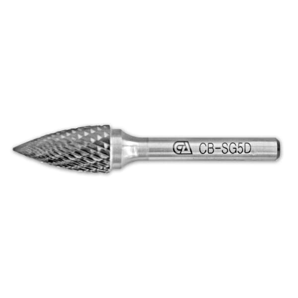 Continental Abrasives SG-5 Double Cut Arch Pointed Nose Tungsten Carbide Burr - CB-SG5D