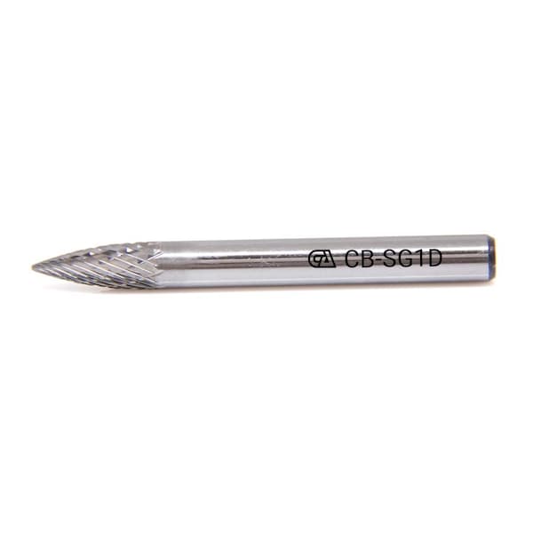 Continental Abrasives SG-1 Double Cut Arch Pointed Nose Tungsten Carbide Burr - CB-SG1D