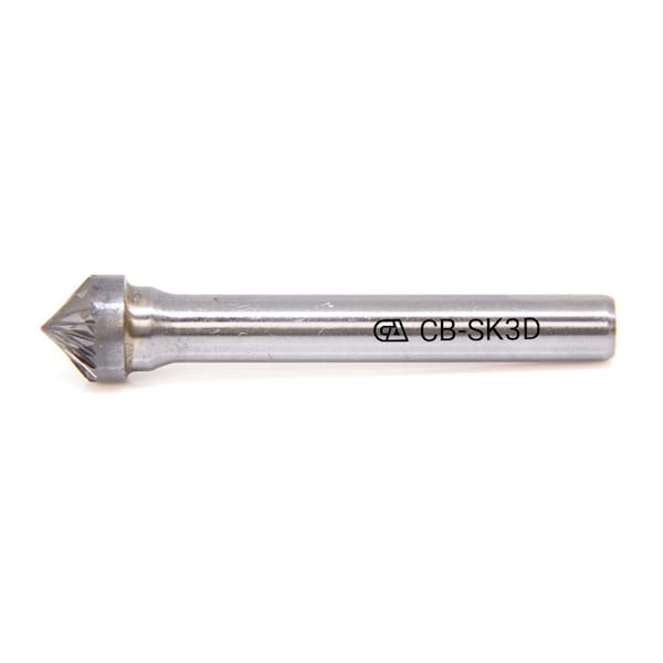 Continental Abrasives SK-3 Double Cut 90 Degree Cone Tungsten Carbide Burr - CB-SK3D