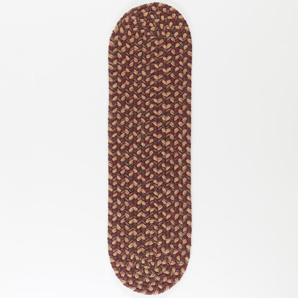 Rhody Rug 8 x 28 ft. Camden Garnet Tweed Stair Tread - CD46A008X028