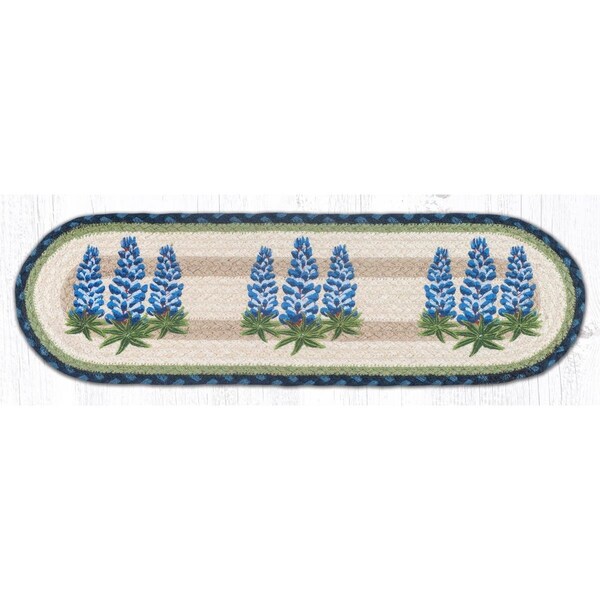 H2H 27 x 8.25 in. ST-OP-62 Bluebonnets Oval Stair Tread Mat - H22548595