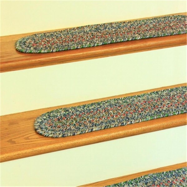 Rhody Rug Sophia Multi Braided Stair Tread- Denim Blue, 4PK - SO95A008X028-4