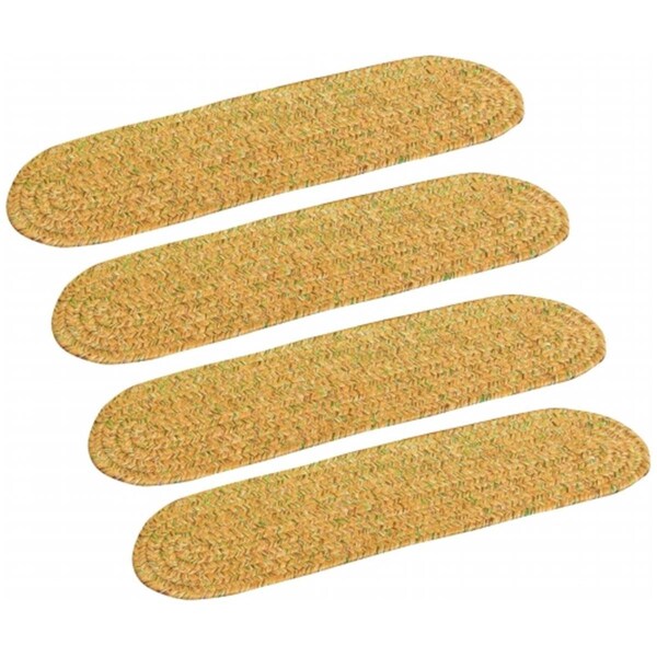 Rhody Rug Sandi Tweed Braided Stair Tread- Oatmeal, 4PK - SA58A008X028-4