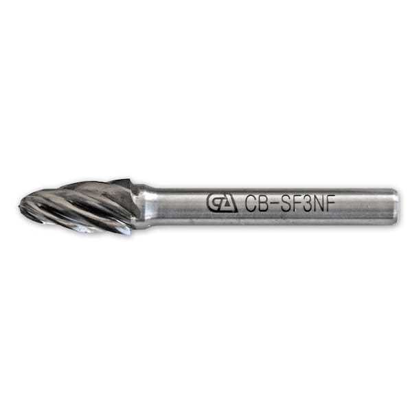 Continental Abrasives SF-3 Aluminum Cut Arch Ball Nose Tungsten Carbide Burr for Non-Ferrous Materials - CB-SF3NF