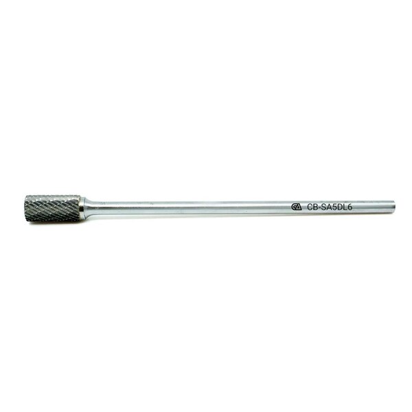 Continental Abrasives SA-5 Double Cut  Cylindrical Plain End Tungsten Carbide Burr 6" Shank - CB-SA5DL6