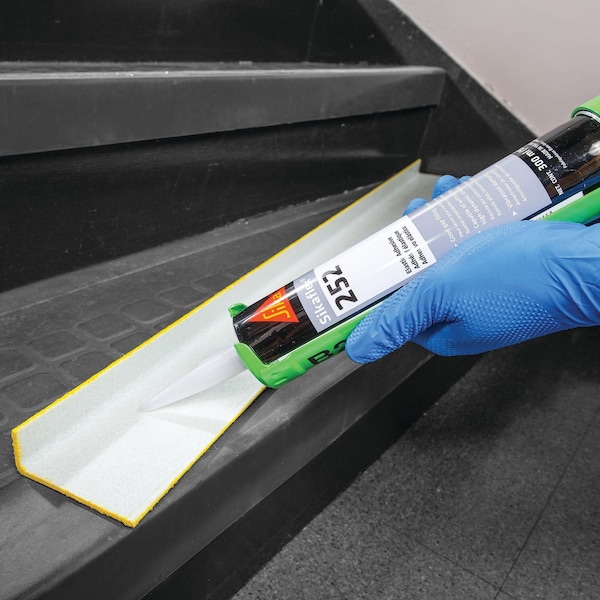 Pig TuffGrit Step Cover w Extra Coarse Grit 3in W x 36in L x 1in H w Adhesive or Mechanical Fasteners - FLM3020-YW