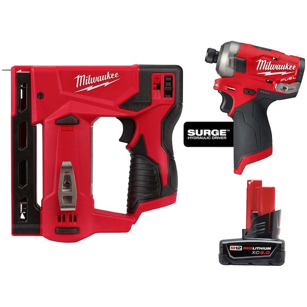 Milwaukee Tool Cordless Stapler, Hyd. Drvr, 6.0 Bat - 2447-20, 2551-20, 48-11-2460