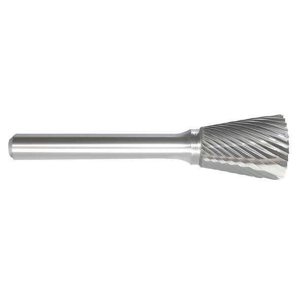 Zoro Select Carbide Bur, Inverted Cone, 3/16, 3/16 In - 310-001224