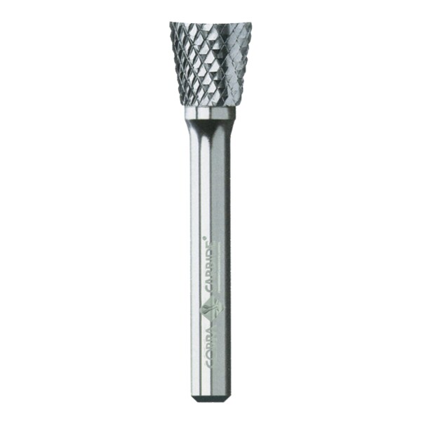 Cobra Carbide Carbide Burr, Single Cut Shape N Included Angle 10 Degree, SN-41, 3/32 - 11435