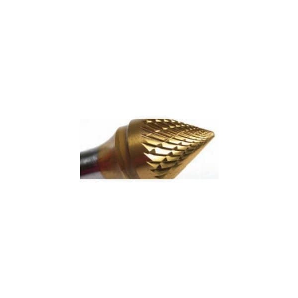 Champion Cutting Tool Cone Shaped Carbide Bur, 3/4in Cut Dia, 11/16in LOC - CHA SJ7