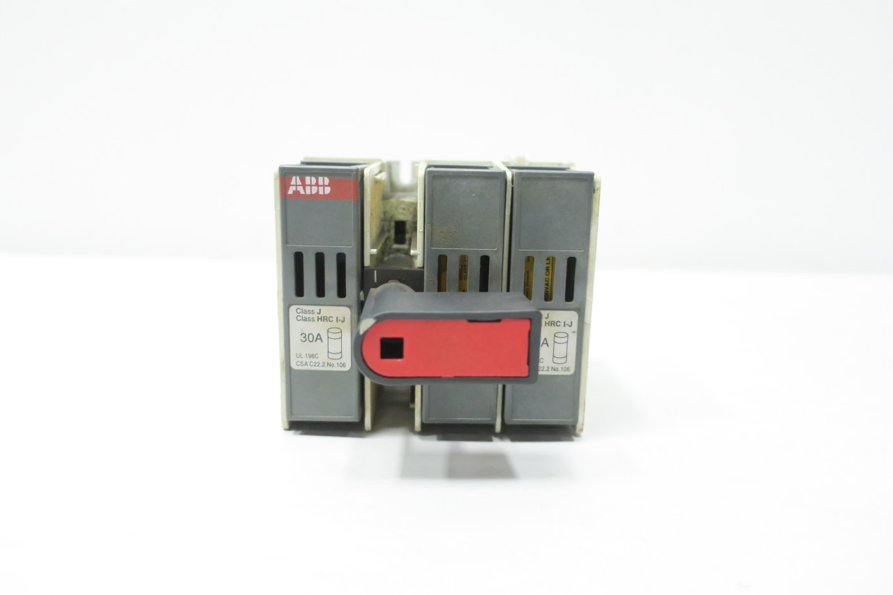 ABB OS 30AJ12 3P 30A AMP 600V-AC FUSIBLE DISCONNECT SWITCH - MRO INDUSTRIAL
