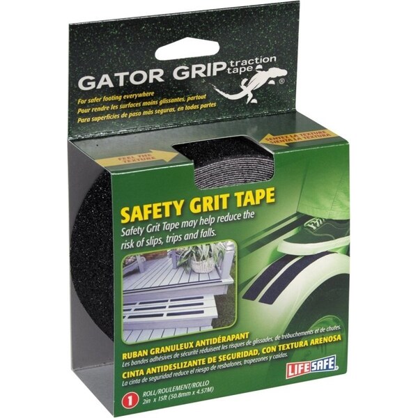 Incom Safety Grit Tape, 15 in L, 2 in W, PVC Backing, Black - RE3951
