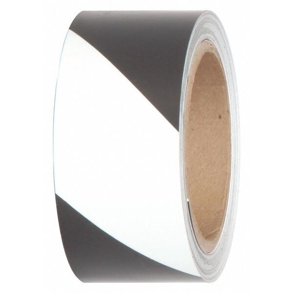 Jessup Glo Brite Safety Grade Egress Tape Film: Polyester, Adhesive: Acrylic Photoluminescent, Stripe: Black, 2" W x - 7520-2-STRIPE-B