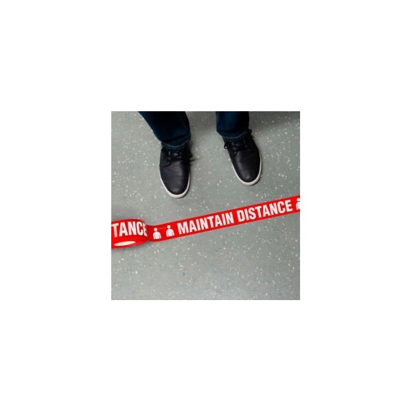 Top Tape And Label Maintain Distance Message Floor Tape, 2.25'' X 54' - WTP115