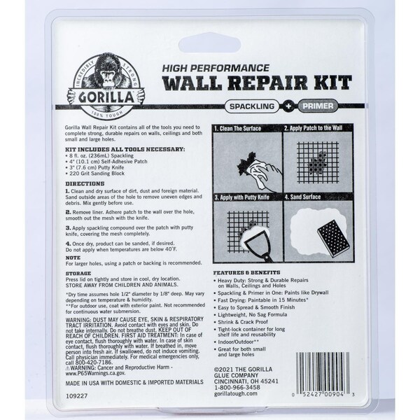 Gorilla Glue Gorilla Wall Repair Wall Repair Kit - 103959