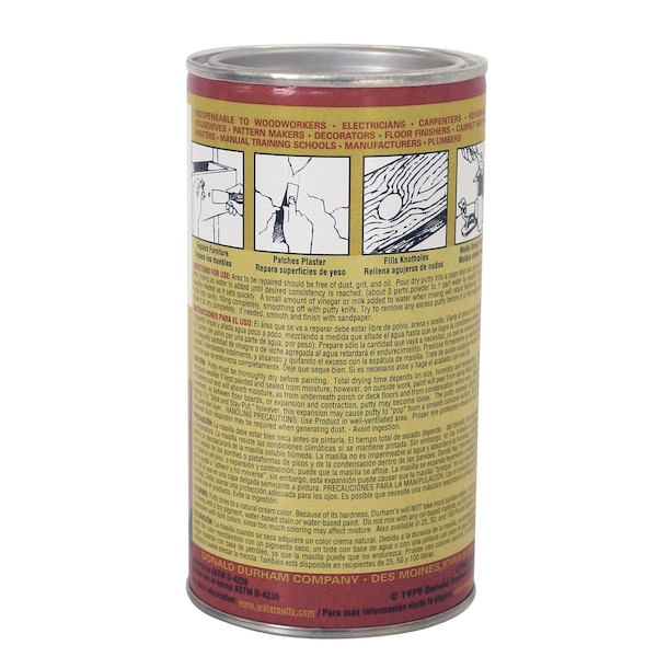 Durham Mfg Durhams Natural Cream Water Putty 16 oz - 1LB