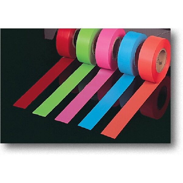 Mutual Industries Tundra Flagging Tape PVC Glo Red, 1-3/16" W x 50 yd. L, 4 mil Thick - 17777-179-1875