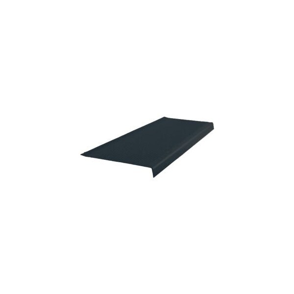 Roppe Vinyl Light Duty Ribbed Stair Tread Square Nose 12.41in x 48in Black - 48161P100