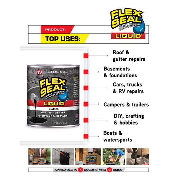 Flex Seal Flex Seal Family of Products Flex Seal White Liquid Rubber Sealant Coating 16 oz - LFSWHTR16
