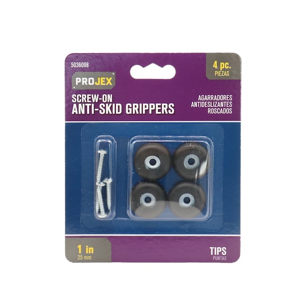 Projex Projex Plastic Heavy Duty Anti-Skid Pad Black Round 1 in. W 4 pk - P0026