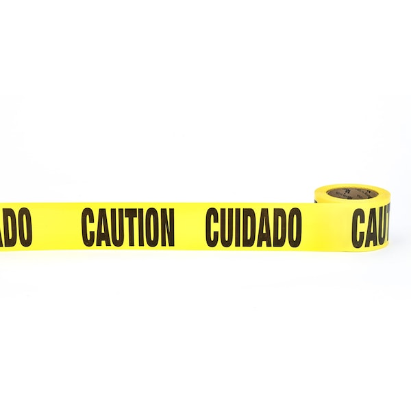 Mutual Industries Barricade Tape Polyethylene Yellow, 3" W x 300 ft. L, 3 mil Thick - 17779-51-0300