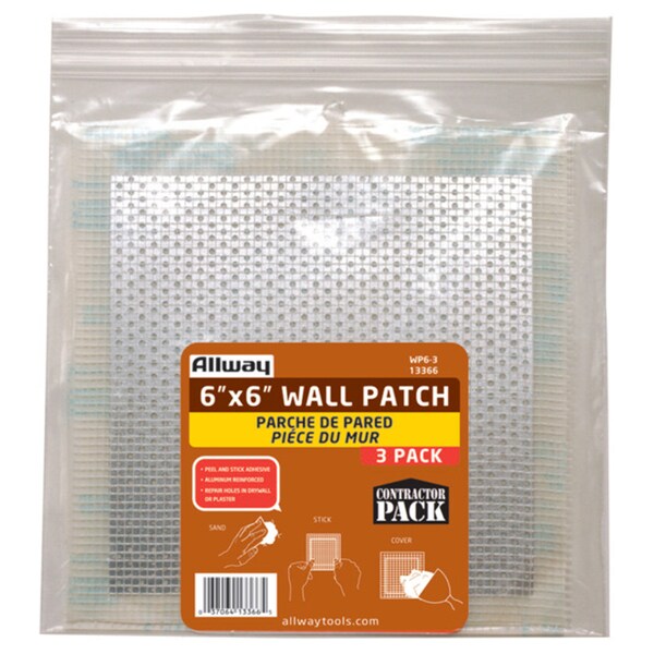 Allway Allway 6 in. L X 6 in. W Fiberglass White Self Adhesive Wall Repair Patch - WP6-3