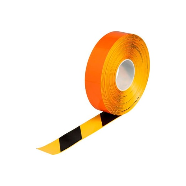 Brady Brady ToughStripe Max Floor Marking Tape, Vinyl, 2W x 100'L, Blk/Yellow Stripe - 149630