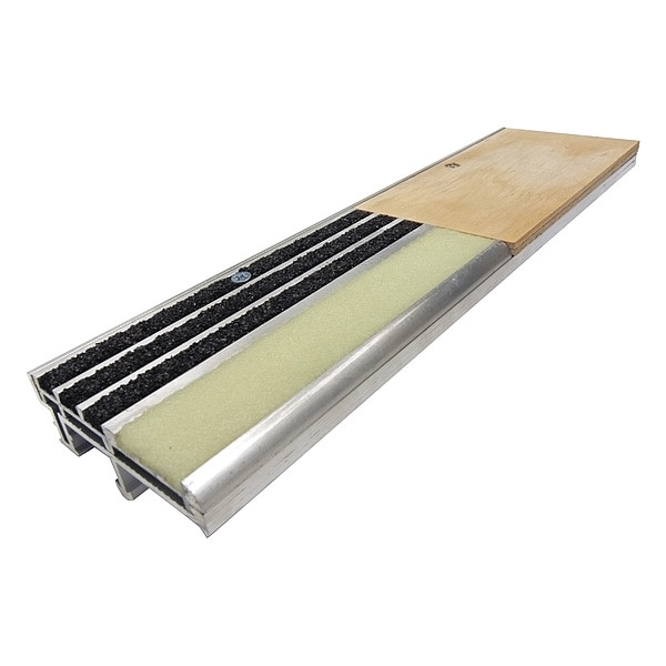 Niteglow Stair Nosing Extruded Aluminum Black/Glow-in-the-Dark, 36 in W x 9/16 in Thick - WP-RN3SG-NG-B.3