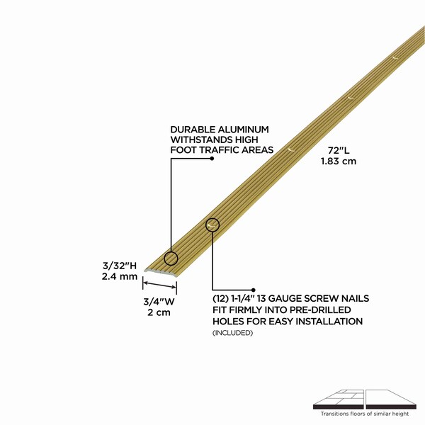 M-D Building Products Aluminum Satin Antique Bronze, 1.625 in W x 84 in L - 31831