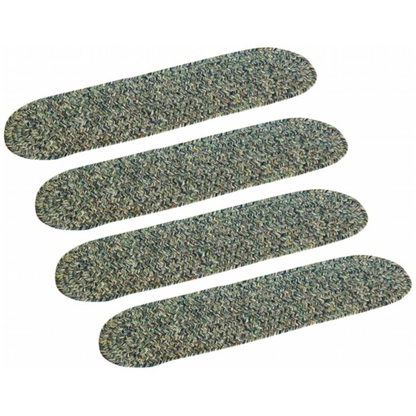 Rhody Rug Sandi Tweed Braided Stair Tread- Denim, 4PK - SA98A008X028-4