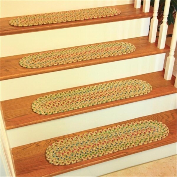 Rhody Rug Sophia Multi Braided Stair Tread- Sand Natural, 4PK - SO55A008X028-4