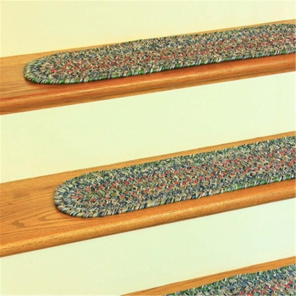 Rhody Rug Sophia Multi Braided Stair Tread- Denim Blue, 13PK - SO95A008X028-13