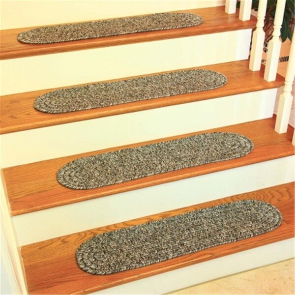Rhody Rug Sandi Tweed Braided Stair Tread- Graphite, 13PK - SA88A008X028-13