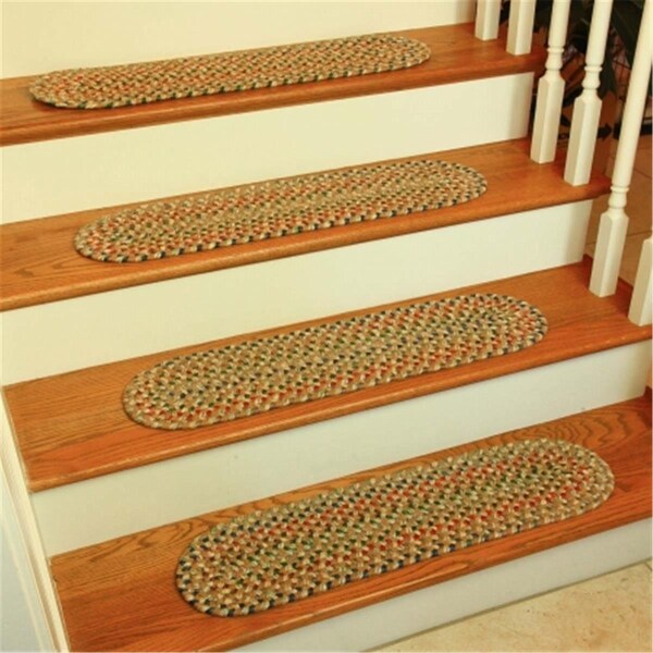 Rhody Rug Katie Multi Braided Stair Tread- Camel, 13PK - KA53A008X028-13