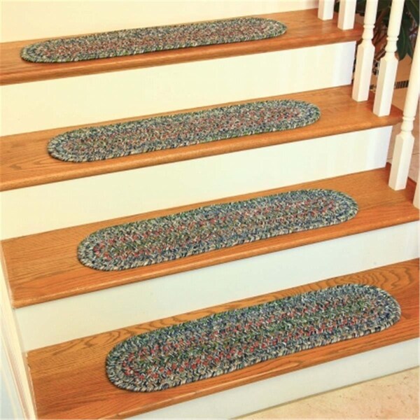 Rhody Rug Sophia Multi Braided Stair Tread- Graphite Gray, 13PK - SO85A008X028-13