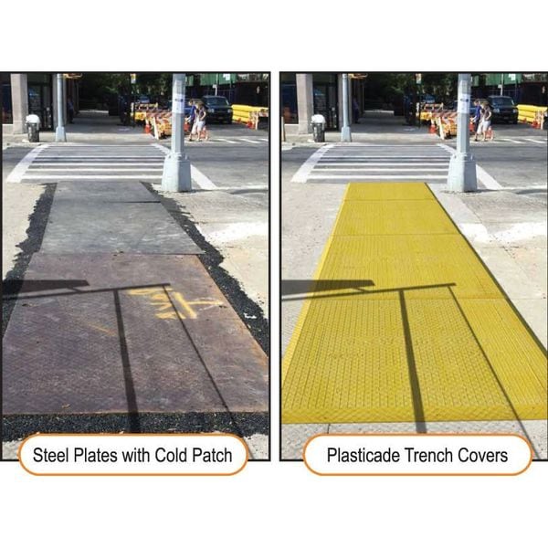 Zoro Select Trench Cover Fiberglass Yellow, 47.2 in W x 63 in L, 1.18 in Thick - CSP-TC35-Y