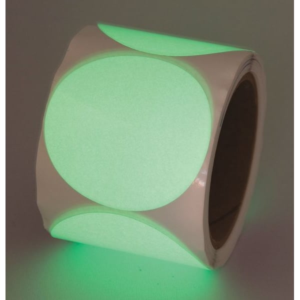 Incom Circle Glow-in-the-Dark Tape Vinyl White, 3" W x 16 mil Thick - GTCL30