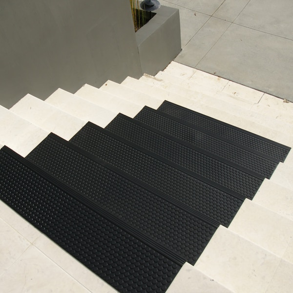 Rubber-Cal "Coin-Grip Commercial" Rubber Step Mat - 10" x 48" - 6pack - 10-104-012P