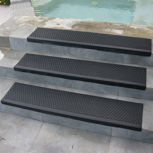 Rubber-Cal "Coin-Grip Commercial" Rubber Step Mat - 10" x 36" - 6pack - 10-104-012P