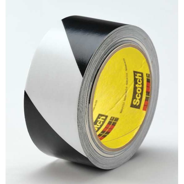 3M Safety Stripe Tape Rubber/Vinyl Black/White, 3" W x 108 ft. L, 5.4 mil Thick - 5700