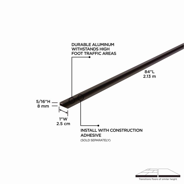 M-D Building Products Aluminum Satin Clear Anodized, 1.375 in W x 96 in L - 31406