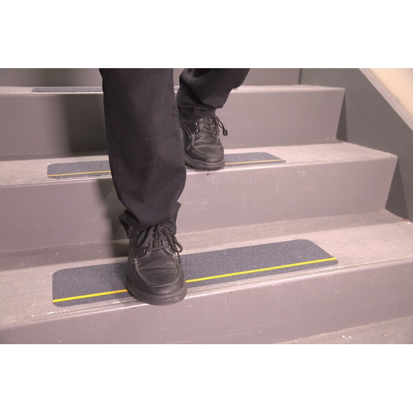 Handi Treads Adhesive Anti-Slip Treads 6"x 24"- Reflective Stripe Grit, PK4 - HTTG0624RP4