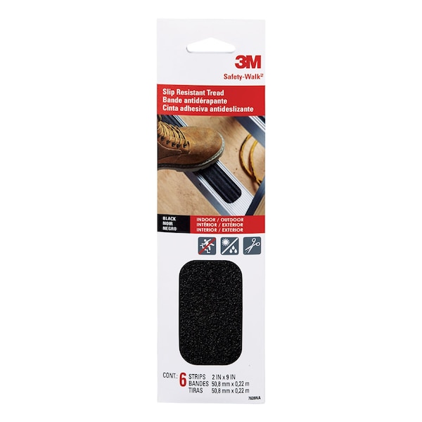 3M 3M Safety-Walk Black Anti-Slip Tape 2 in. W X 9 in. L 6 pk - 610B-T2X9-6PK